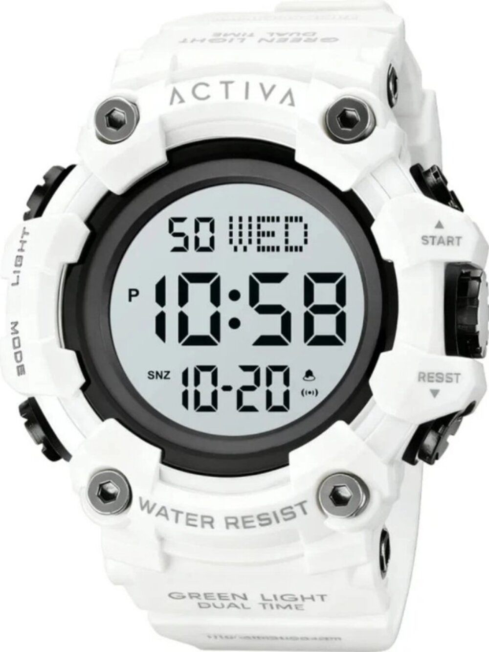 $99 Activa Kadron X Invicta Mens White Digital 53mm Watch 1968-004 NIB